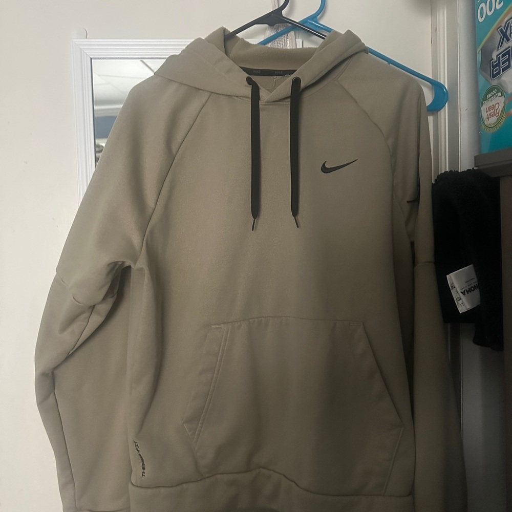 Nike Beige Hoodie with Black Swoosh